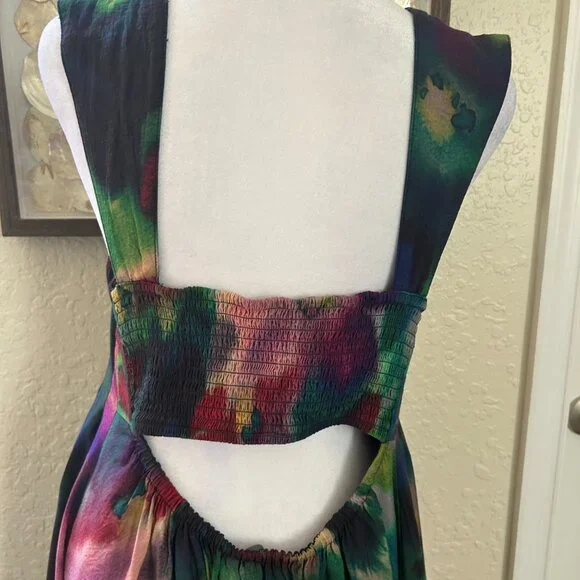 Anthropologie A-Line Watercolor Dress - Picture 7 of 8